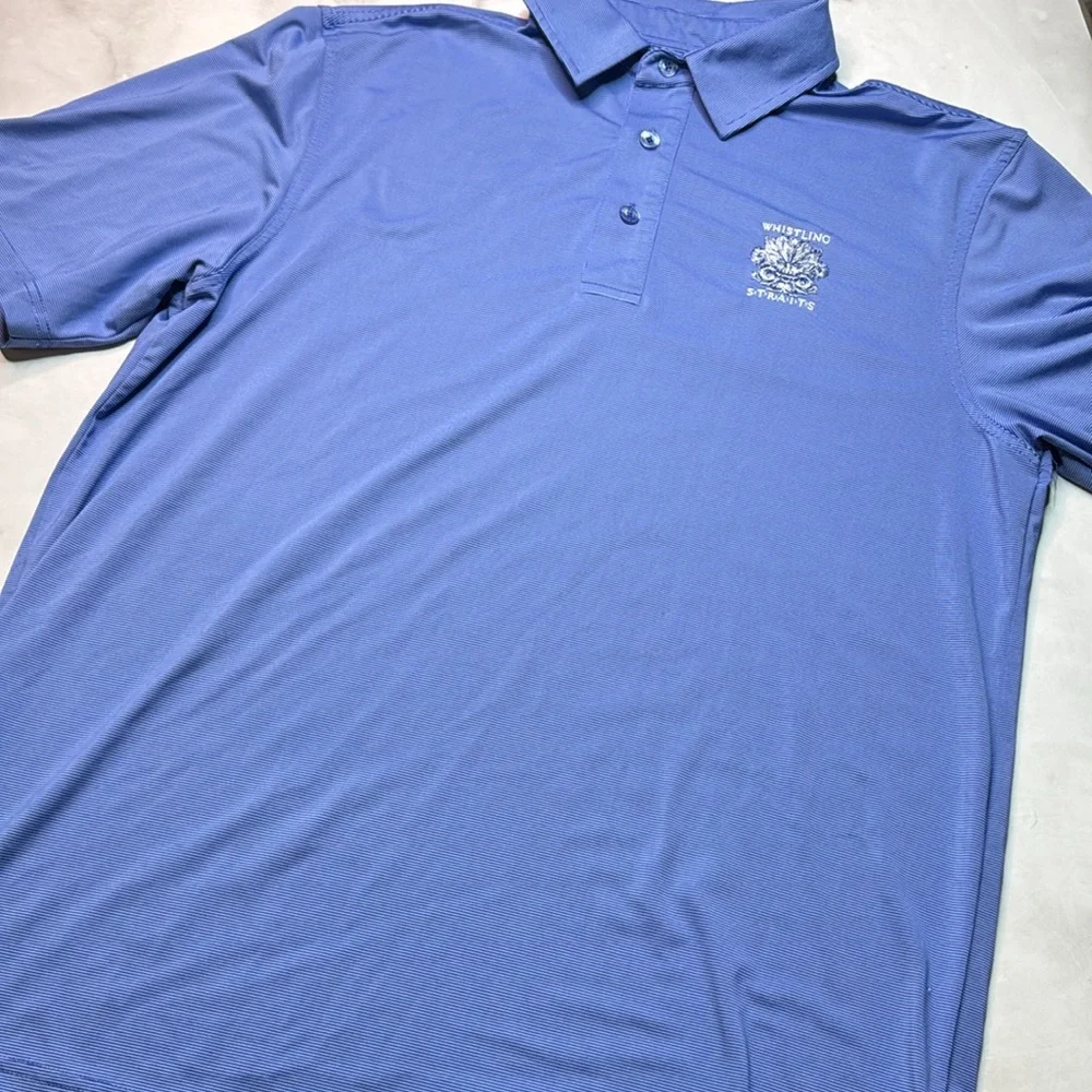 Straight Down Striped Golf Polo Whistling Straights